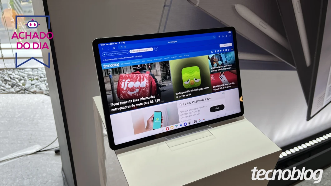 Galaxy Tab S10 FE Plus registra o melhor preço desde junho com 47% OFF