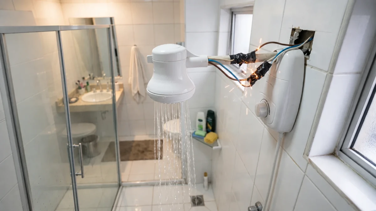Chuveiro cheira a queimado? 5 sinais de que a fiação está em perigo